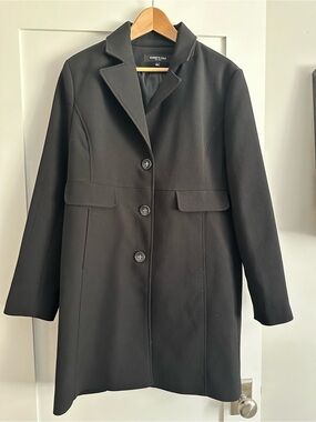Kenneth Cole Women's Black Single-Breasted Trench Coat